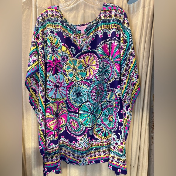 EUC Lilly Pulitzer Beach Plum Skipping
Stones Silk Lindamarie Caftan Dress XS-S - Picture 3 of 6